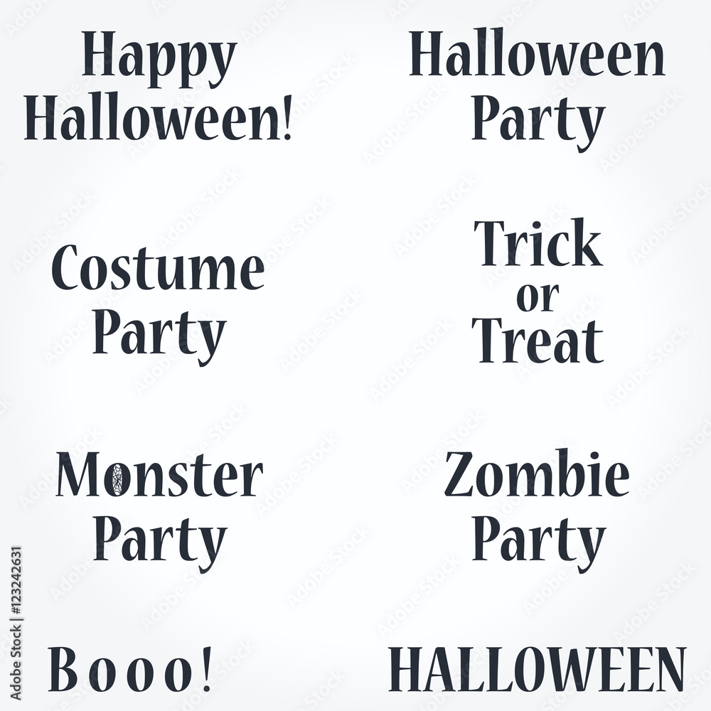 Fototapeta premium Large collection of typographic Halloween designs and illustrati