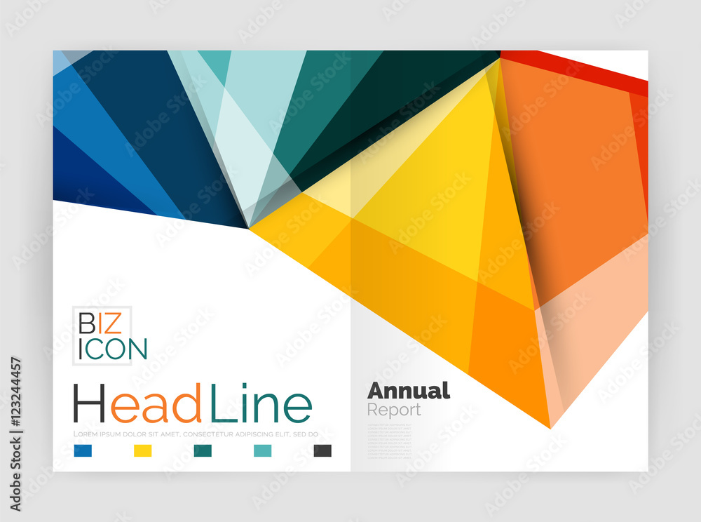 Vector annual report geometric template Vector annual report geometric template
