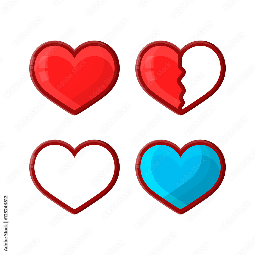 Vector heart life for arcade game. games lives or handicap
