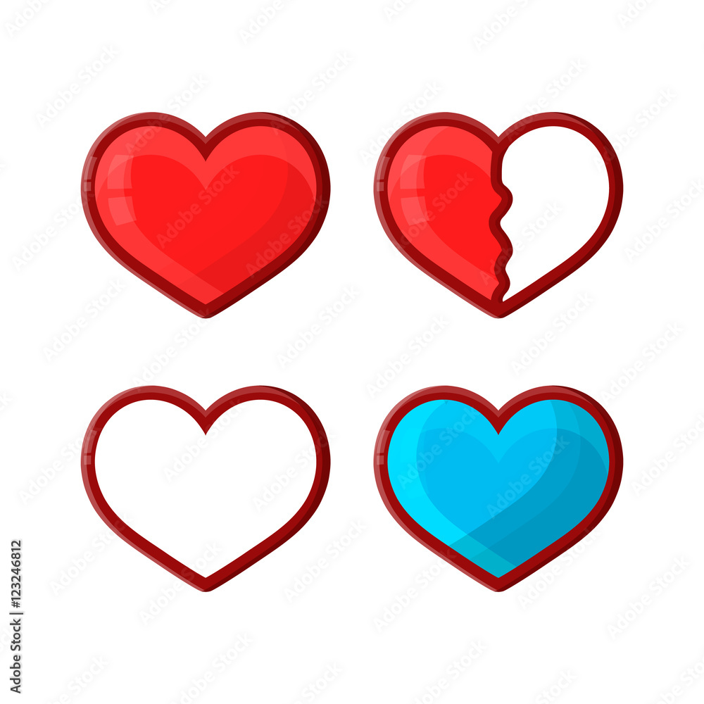 Vector heart life for arcade game. games lives or handicap Vector heart life for arcade game. games lives or handicap