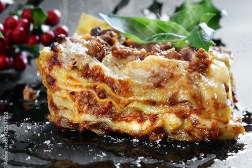 calde lasagne alla bolognese a Natale