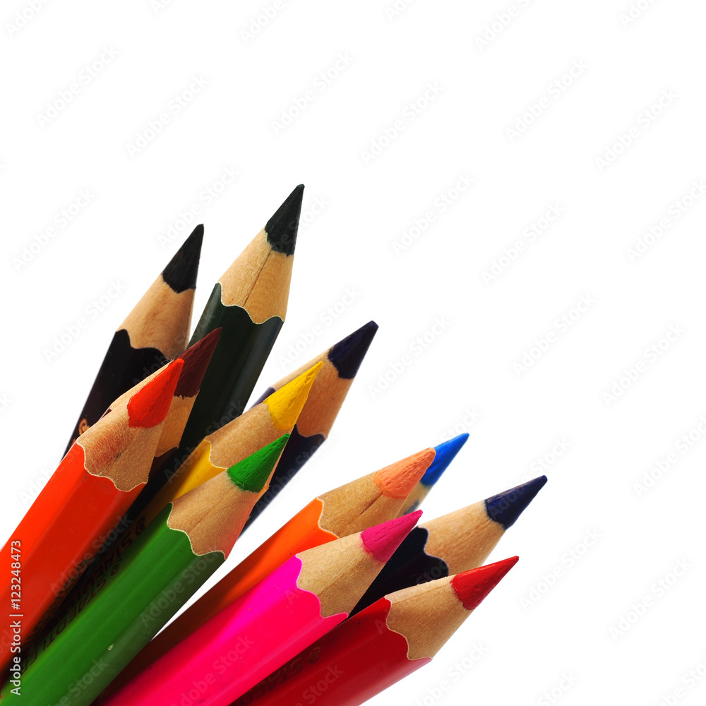 Color pencils isolated on white background Color pencils isolated on white background