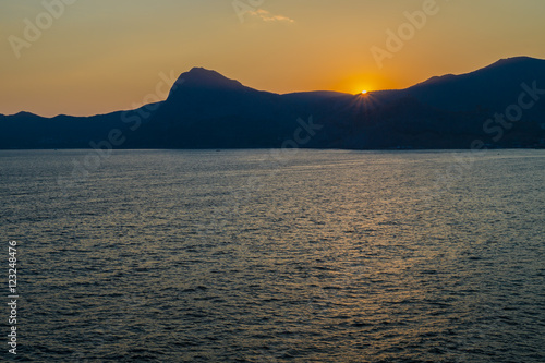 Sunset over the Crimean mountains