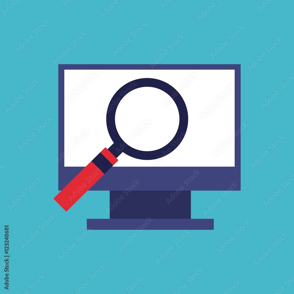 monitor computer with social marketing icon vector illustration design monitor computer with social marketing icon vector illustration design
