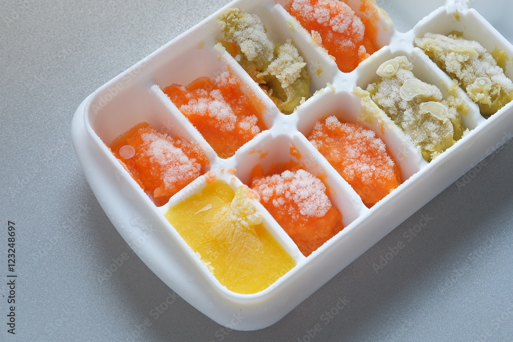 Frozen vegetables smoothies: corn, carrot and potato Frozen vegetables smoothies: corn, carrot and potato