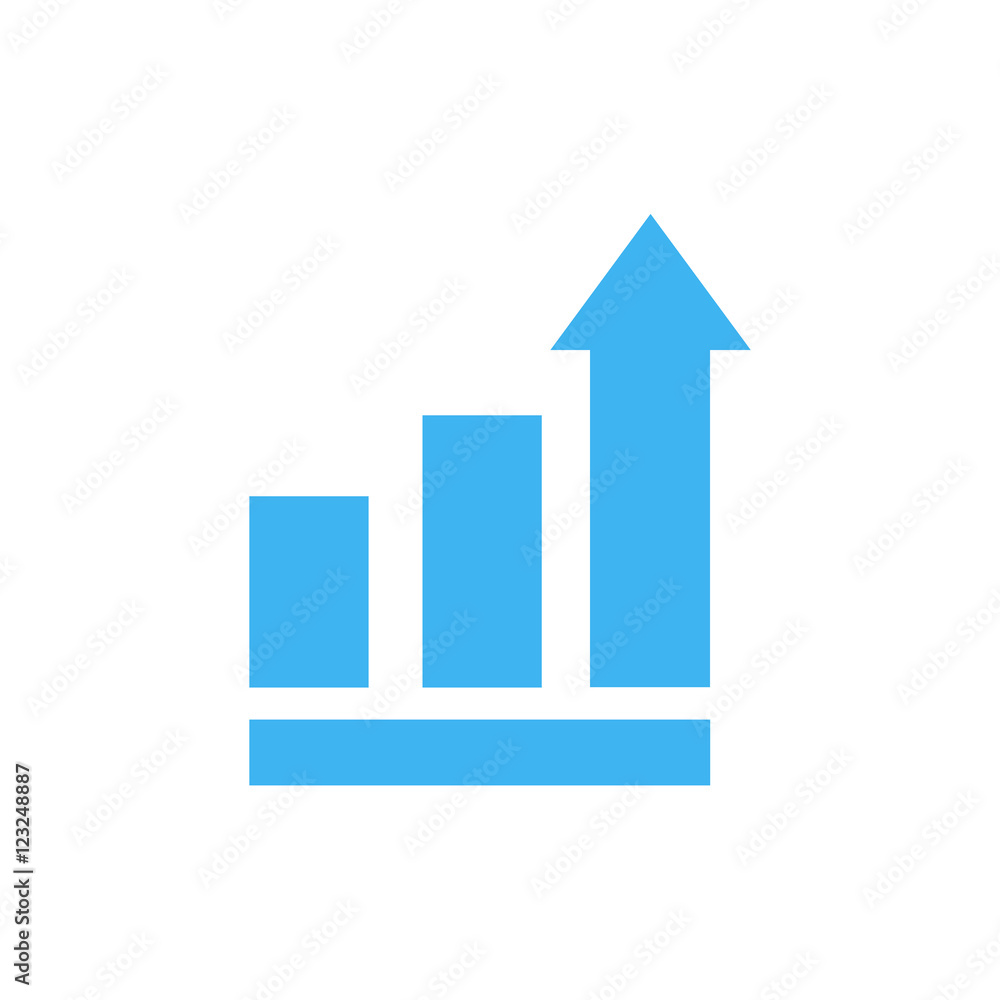 Business diagram, chart icon, isolated, white background