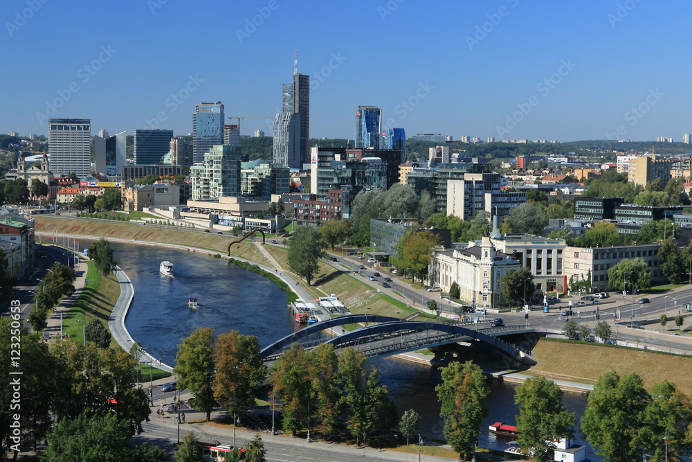 Fototapeta premium The city of Vilnius on the river