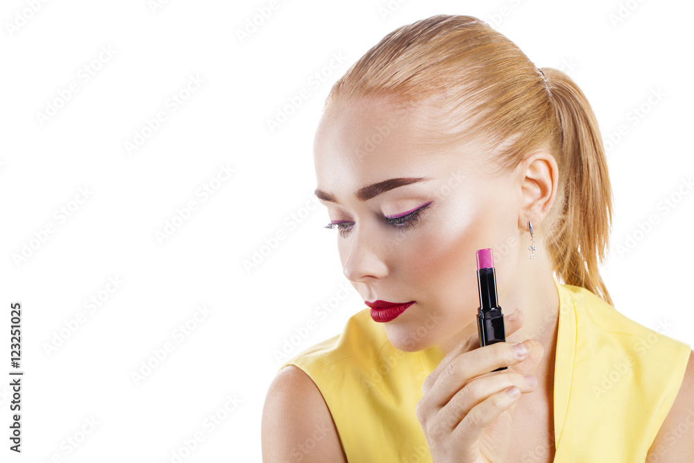 Make Up. Beautiful blonde woman