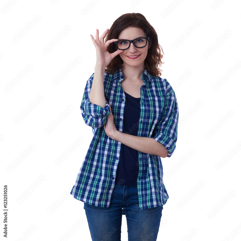 Young woman in casual clothes over white isolated background Young woman in casual clothes over white isolated background