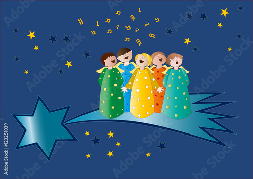 coro di angeli su stella cometa