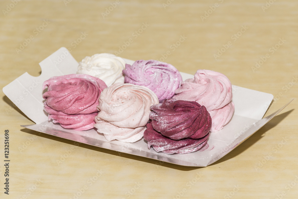 Homemade marshmallow - colorful blueberry zephyrs Homemade marshmallow - colorful blueberry zephyrs