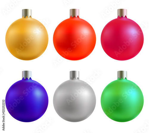 Set of colored Christmas balls