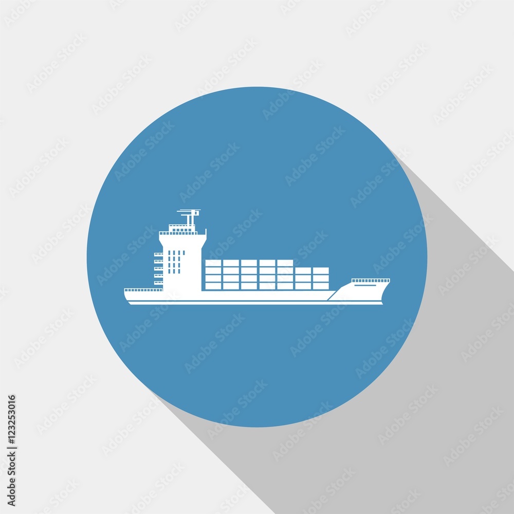 Container ship vector icon