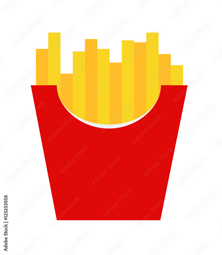 Fast Food Fried French Gold Fries Potatoes in Paper Wrapper Isol Fast Food Fried French Gold Fries Potatoes in Paper Wrapper Isol