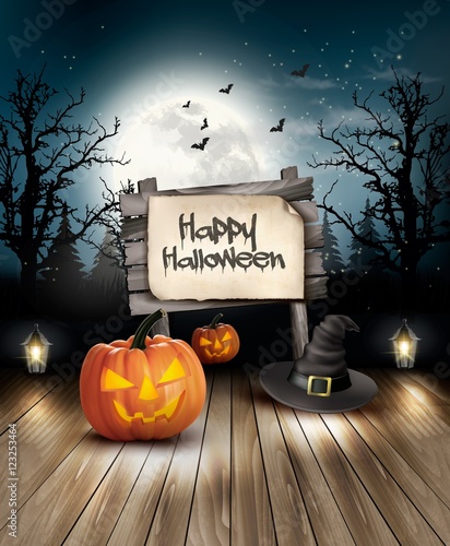 Halloween spooky background. Vector