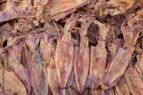 Dried Squid, traditional squids drying