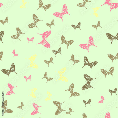 Seamless pattern butterflies. Vector illustration © AllSaintsDay