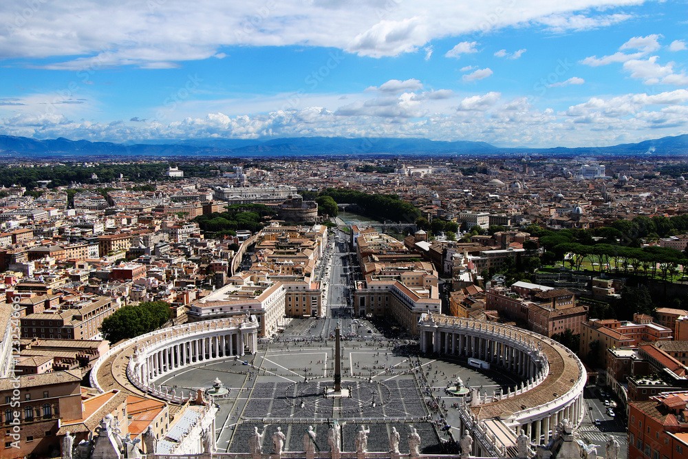 Panorama St. Peter's Square. Vatican. Rome. Italy.