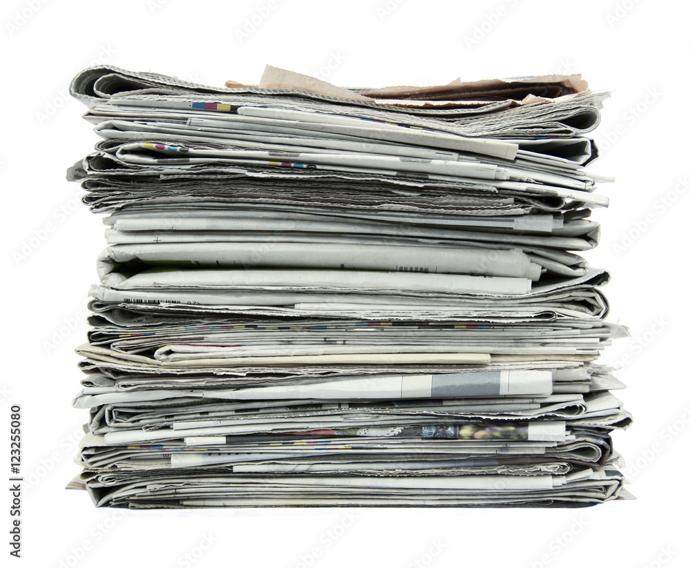 Stack of newspapers isolated on white Stack of newspapers isolated on white