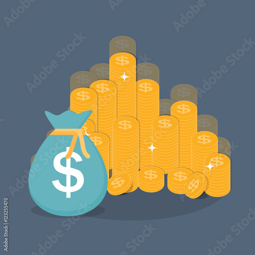 Gold Coins  Icon Sign Business Finance Money Concept Vector Illu