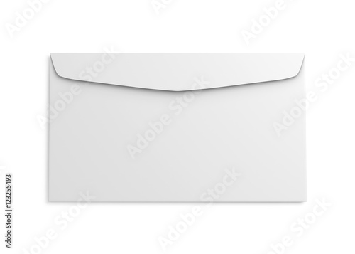 Reverse side of the envelope isolated on white background. 3d re