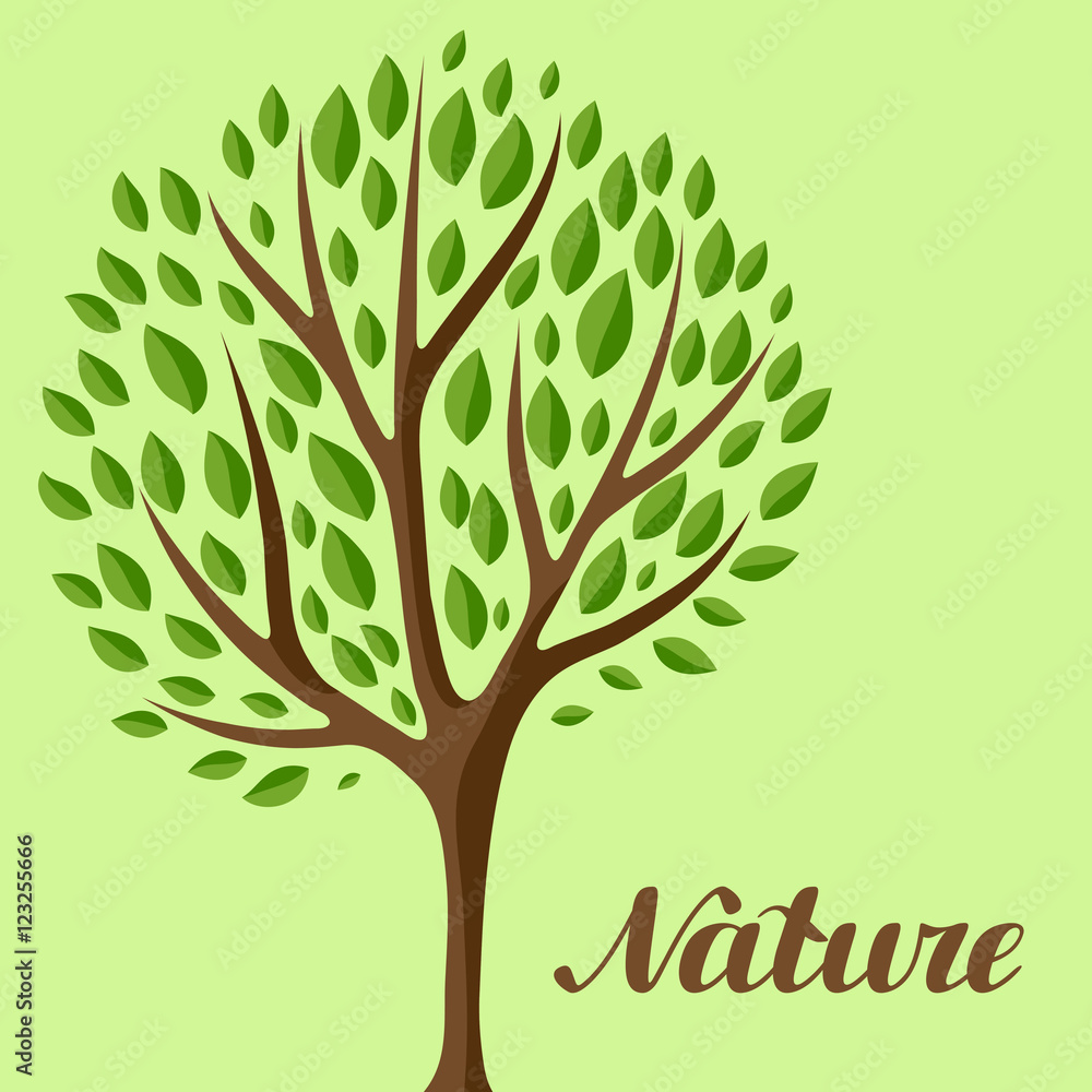 Obraz premium Background with abstract stylized tree. Natural illustration