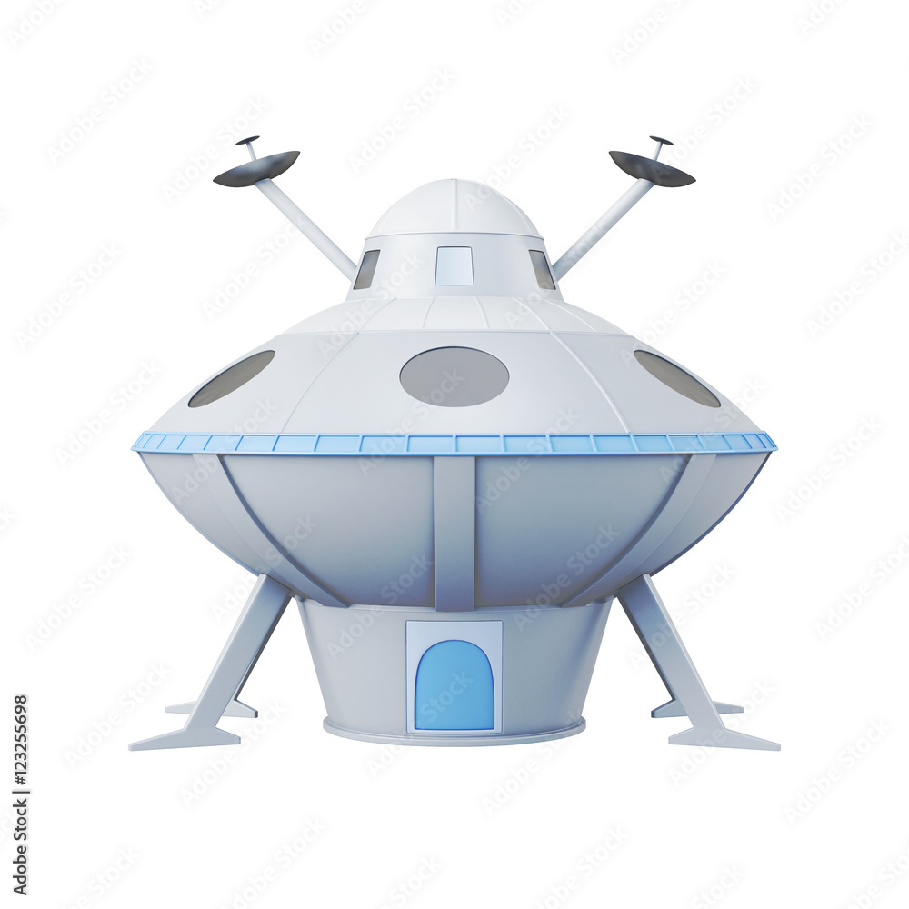 UFO isolated on white background. 3d rendering UFO isolated on white background. 3d rendering
