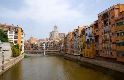 The waterfront of Onyar river during Temps de Flors, Girona, Spain © magspace