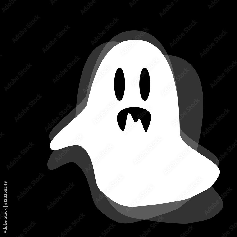 spooky ghost halloween illustration isolated vector on black background spooky ghost halloween illustration isolated vector on black background