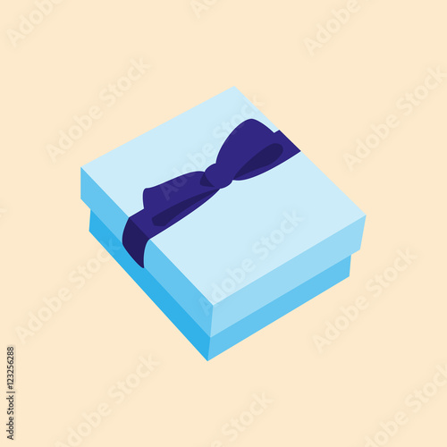 ring box blue ribbon vector