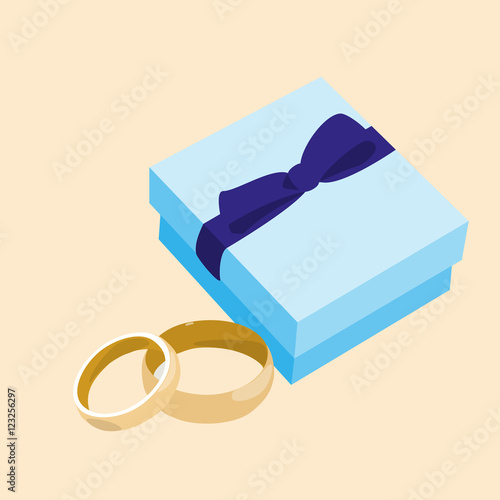 box blue ribbon with ring vector