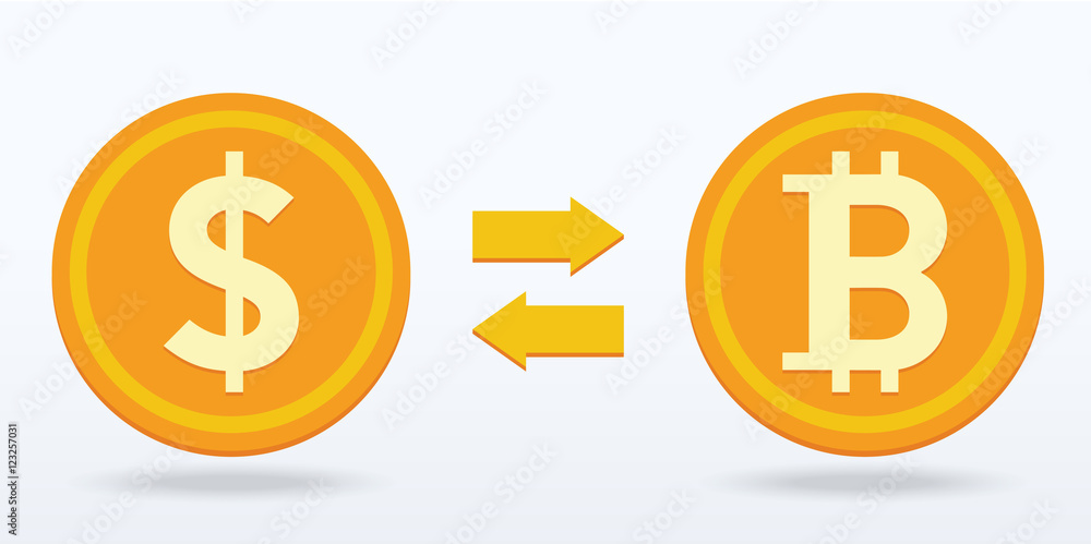 Obraz premium Bitcoin exchange flat design,Digital or virtual coin,vector illustration eps10