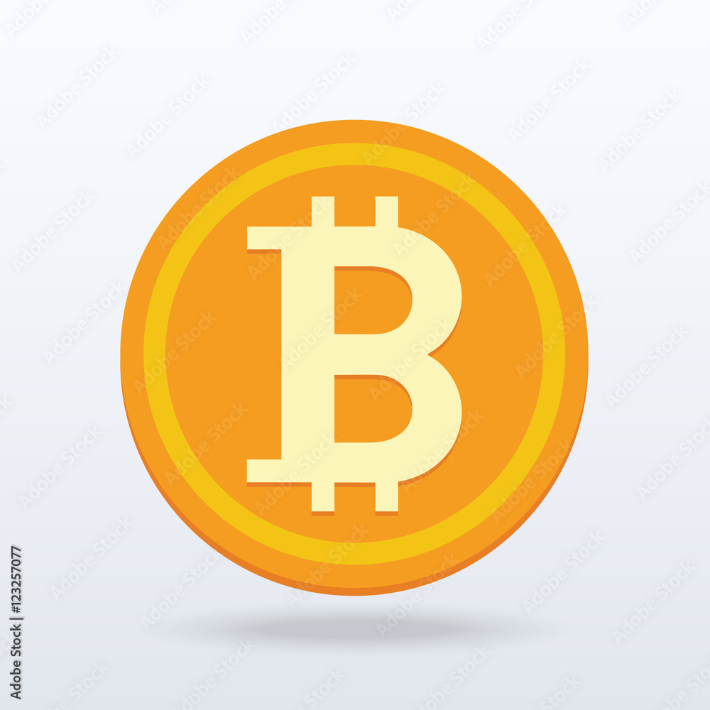 Bitcoin flat design,Digital or virtual coin,vector illustration eps10 Bitcoin flat design,Digital or virtual coin,vector illustration eps10