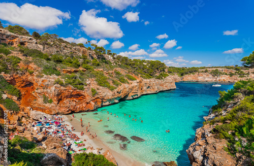 Beautiful Cove Beach Majorca Cala des Moro Spain Mediterranean Sea