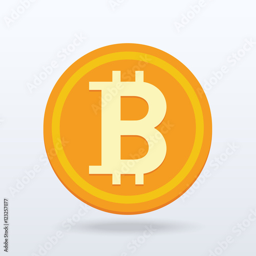 Bitcoin flat design,Digital or virtual coin,vector illustration eps10