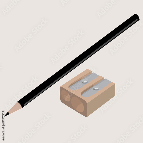 sharpener and pencil vector illustration