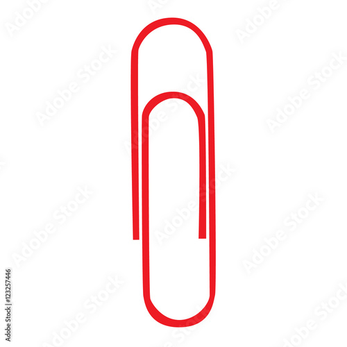 clip staple steel red vector illustration