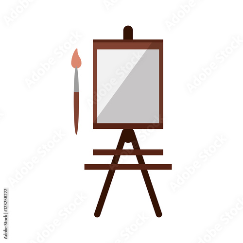 Paint brush and board icon. School supply tool instrument and education theme. Isolated design. Vector illustration