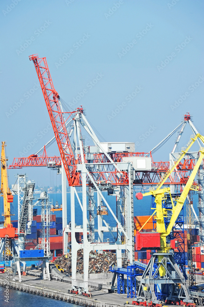 Port cargo crane and container Port cargo crane and container
