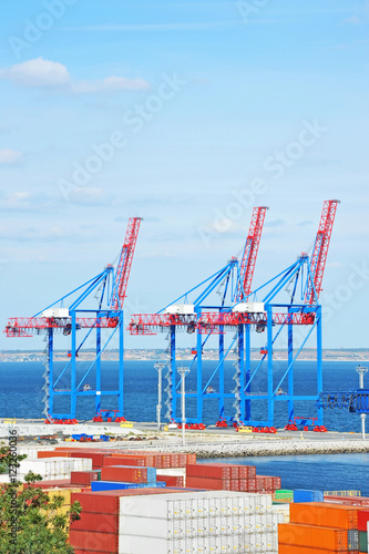 Port cargo crane and container