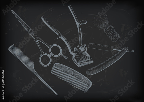 Scissors, clippers shears brush, swab, razor hairclipper blade s