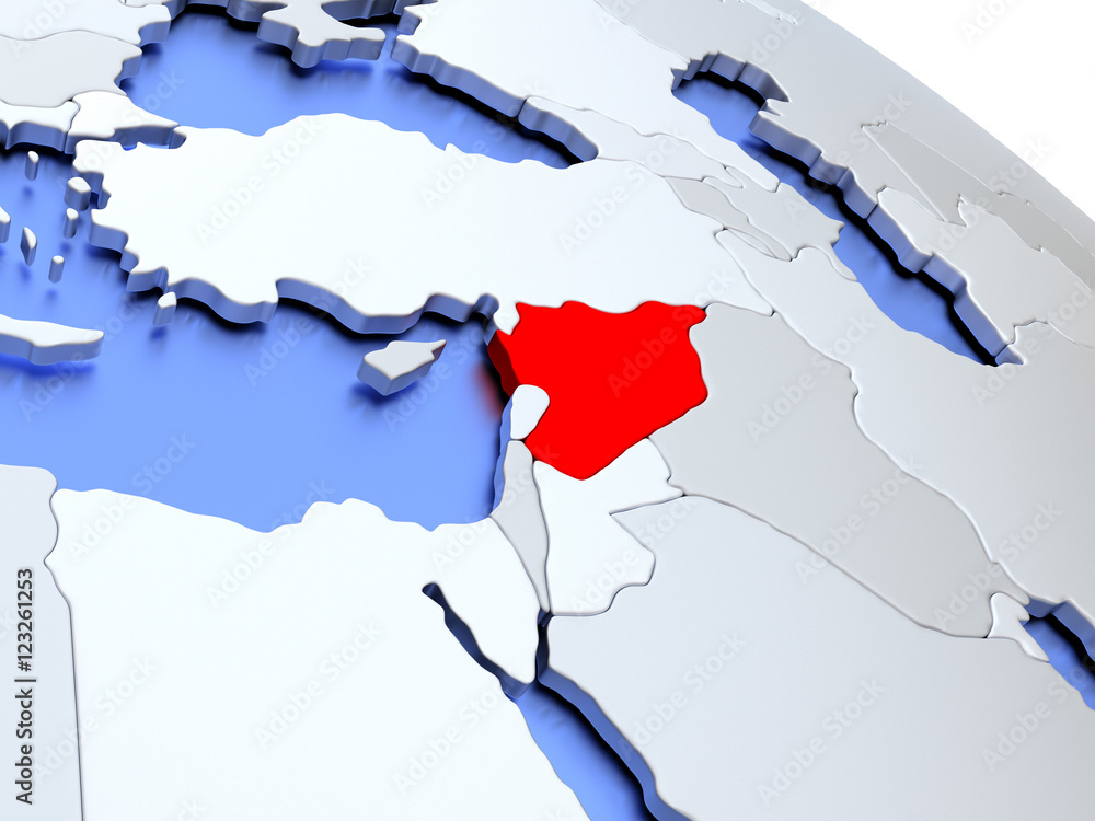 Fototapeta premium Syria on world map