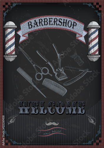Frame border scissors, shears brush, swab, razor hairclipper bla