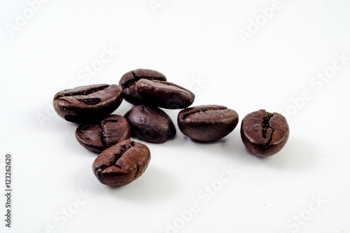 Coffee beans. Isolated on white background. roasted coffee beans isolated in white background cutout