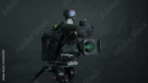 Studio camera at a broadcast news studio. 4K. photo