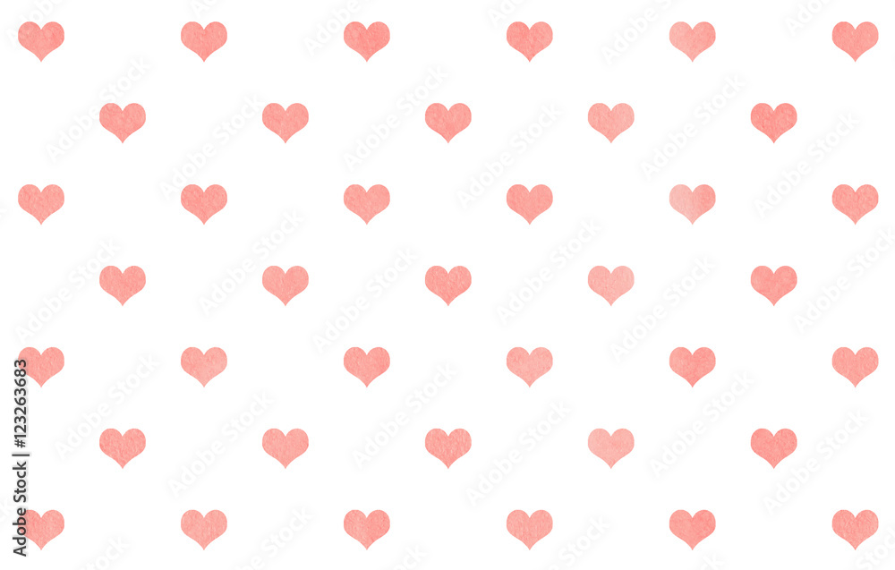Watercolor hearts on white background. Watercolor hearts on white background.