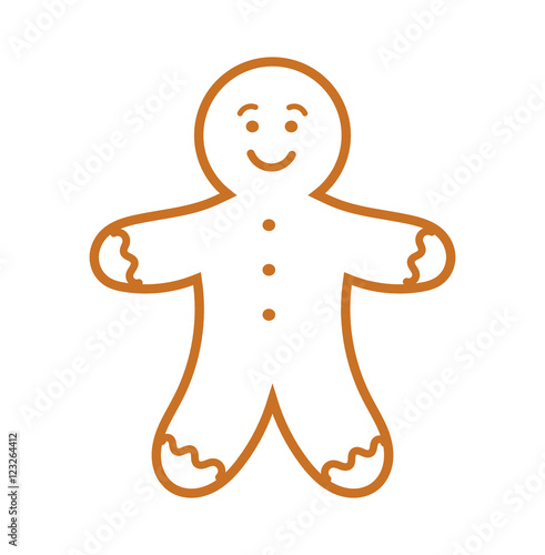 Gingerbread man line icon