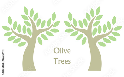 Olive trees vector