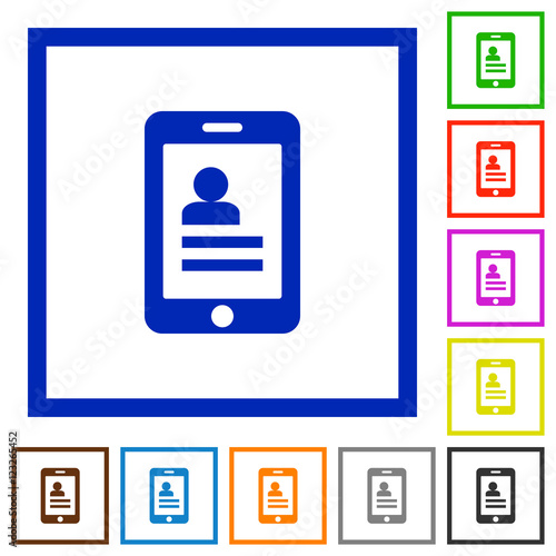 Mobile contacts framed flat icons