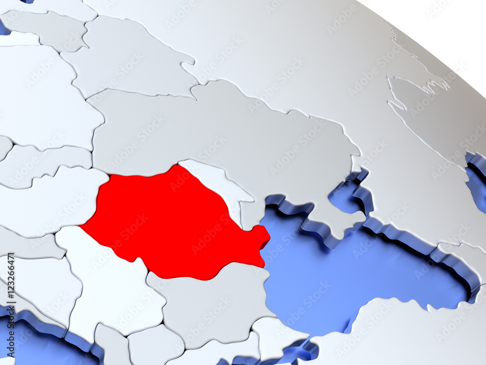 Fototapeta premium Romania on world map